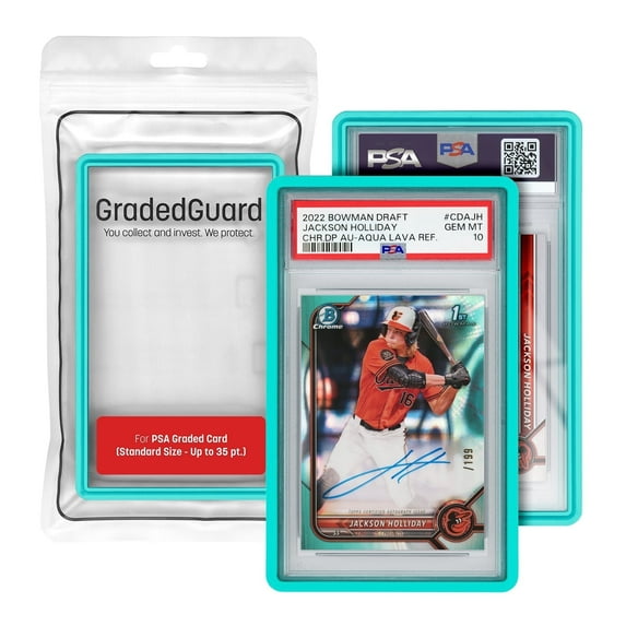GradedGuard PSA Card Slab Protector Case, Standard PSA Size, Impact Resistant TPU Holder, Drop & Scratch Proof Frame for Graded Sports TCG Collectible Trading Cards - Mint