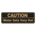thumbnail image 1 of Standard Caution Water Gets Very Hot Sign (Black Gold) - Large 1 Pack, 1 of 7