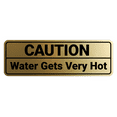 thumbnail image 1 of Standard Caution Water Gets Very Hot Sign (Brushed Gold) - Small 1 Pack, 1 of 7