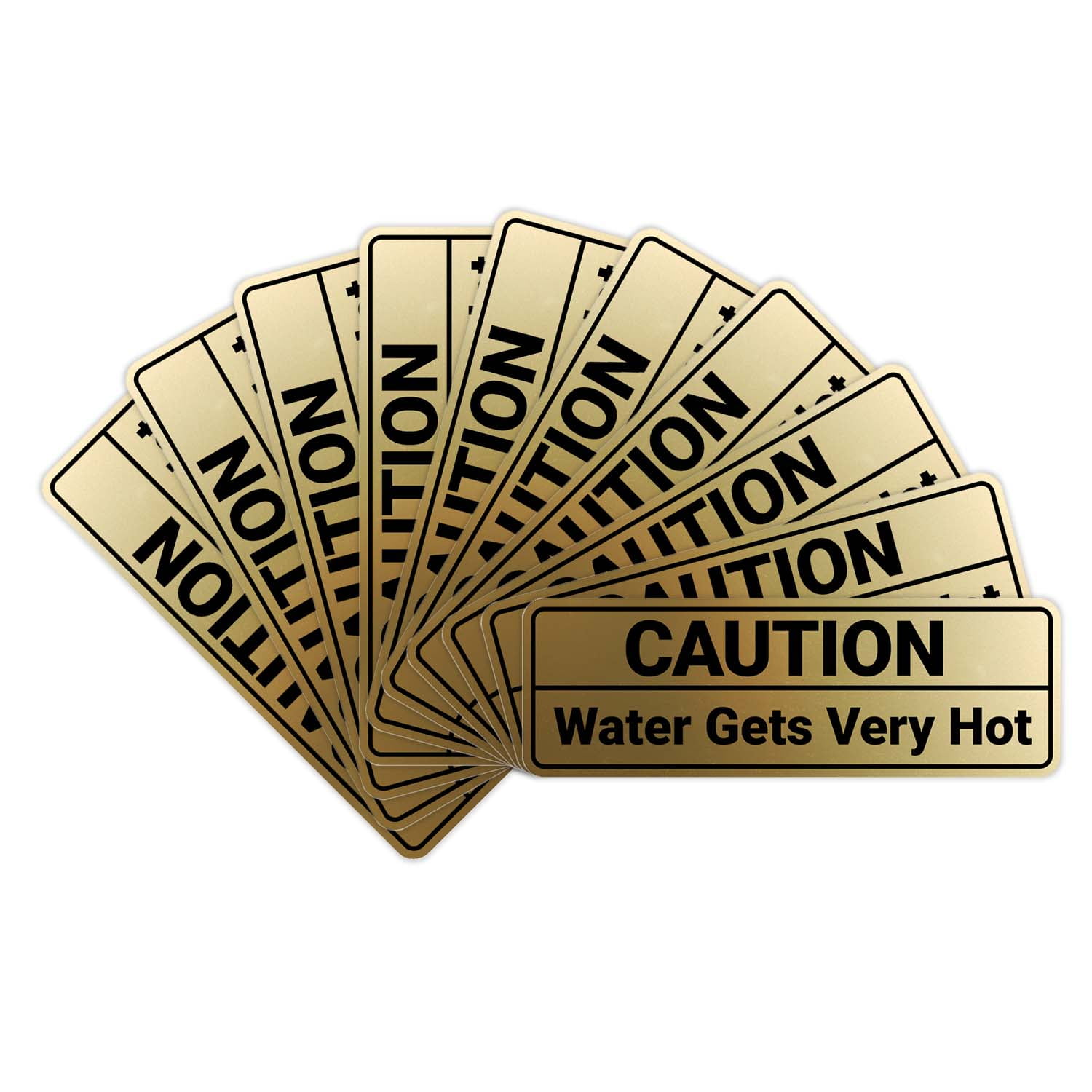 Standard Caution Water Gets Very Hot Sign (Brushed Gold) - Small 10 ...