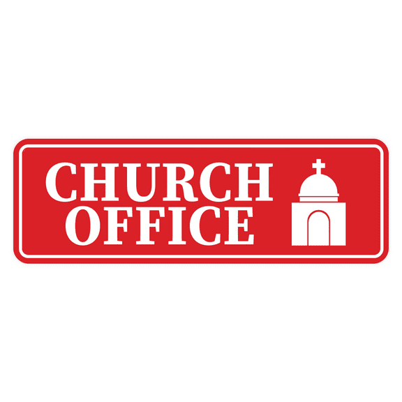 Standard Church Office Sign (Red) - Medium