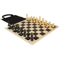 thumbnail image 1 of Standard Club Easy-Carry Plastic Chess Set - Black & Camel Pieces with Vinyl Rollup Board - Black, 1 of 8