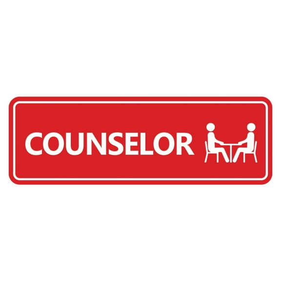 Standard Counselor Sign (Red) - Large