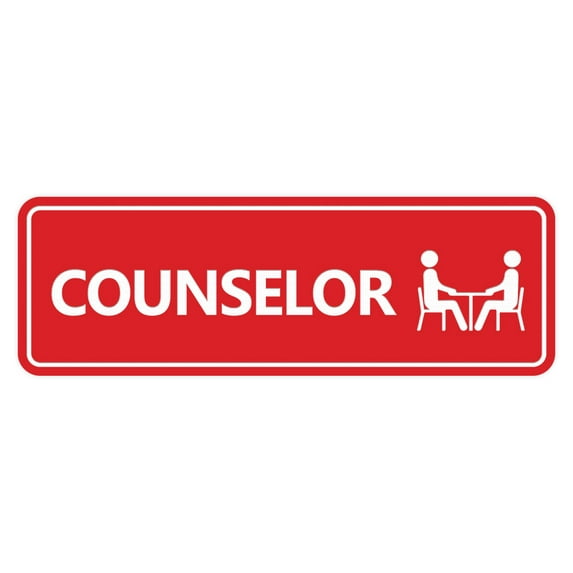 Standard Counselor Sign (Red) - Large
