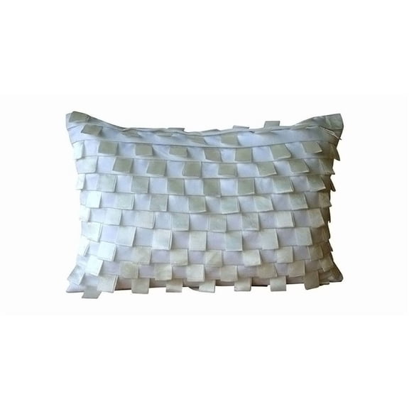Standard Cushion Covers, Handmade White Standard Pillow Shams, Pintucks and Ribbon Loops Standard Pillow Shams, 20x26 inch (50x65 cm) Faux Suede Standard Pillow Shams - White Harmony