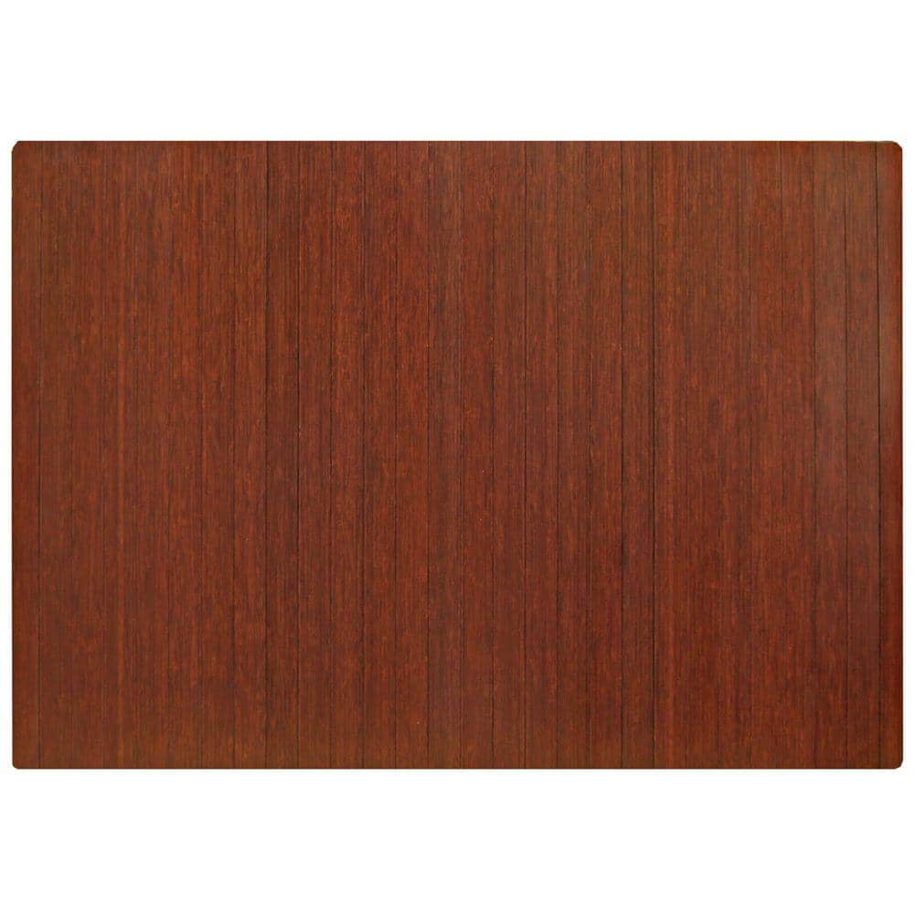 Standard Dark Brown Mahogany 48 in. x 72 in. Bamboo RollUp Office