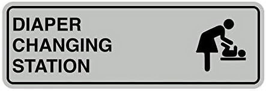 Standard Diapers Changing Station Sign (Lt Gray) - Medium - Walmart.com