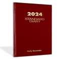 Standard Diary Daily Reminder Book, 2024 Edition, Medium/College Rule, Red Cover, (201) 8.25 x 5