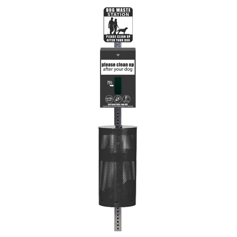 Standard Dog Waste Station / MittN Bag™ System (Matte Black)
