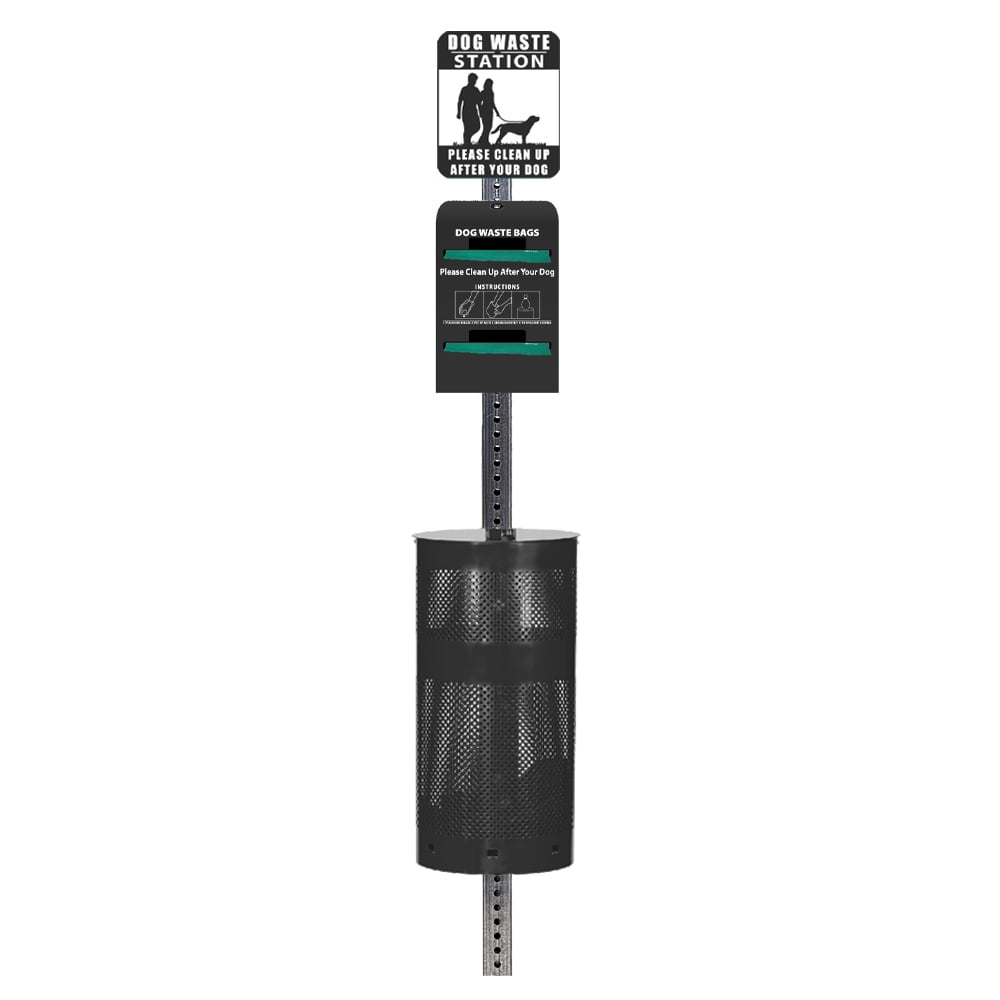 Standard Dog Waste Station / Tie_Handle Roll (Matte Black)