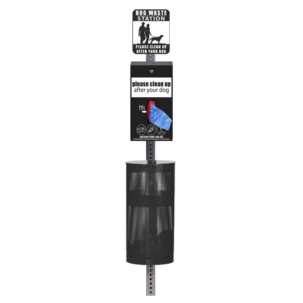 Standard Dog Waste Station / Tissue_Style Bag System (Matte Black)
