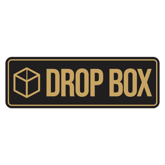 Standard Drop Box Sign (Black/Gold) - Small