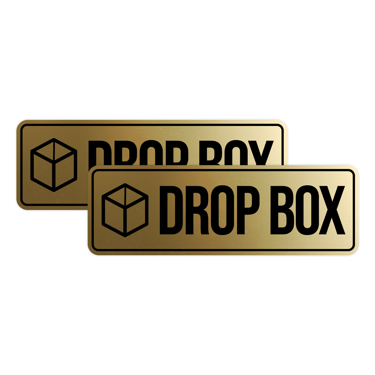 Standard Drop Box Sign (Brushed Gold) - Large 2 Pack - Walmart.com