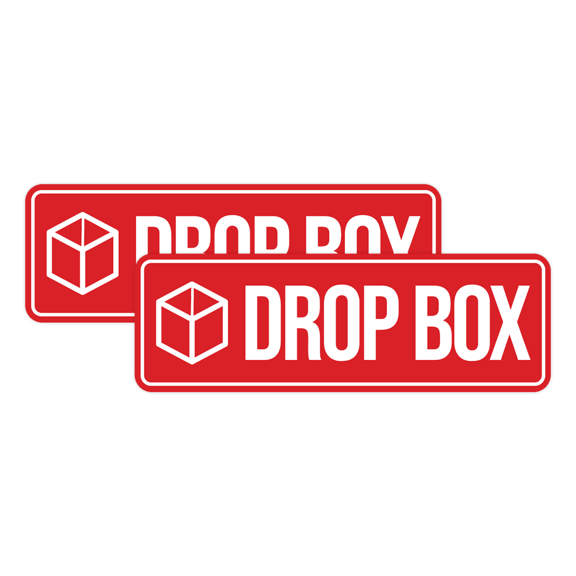 Standard Drop Box Sign (Red) - Large 2 Pack