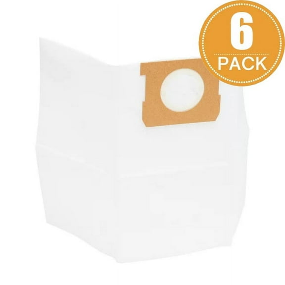 Standard Dust Bag, 6-Pack, VDB35 3701, Fits HART 3 to 5 Gallon Wet/Dry Vacuum Cleaners