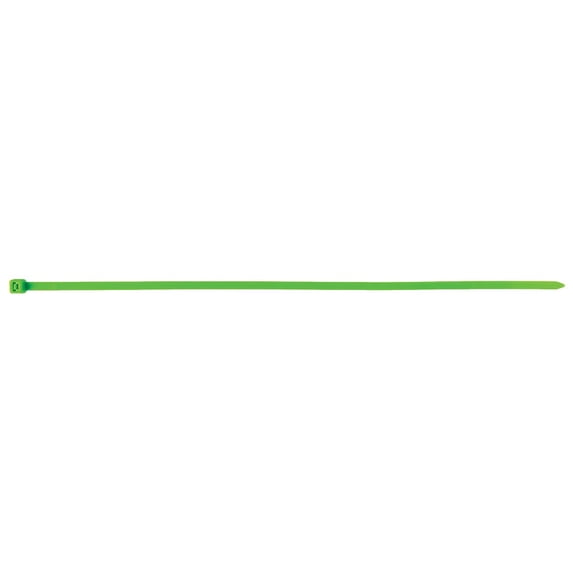 Standard-Duty Nylon Zip Ties 11 inch, Neon Green, 100-pk. - 50 lbs. Break Strength - Use Colored Zip Ties for Bundling Wires or Cables, Color ID Systems & More