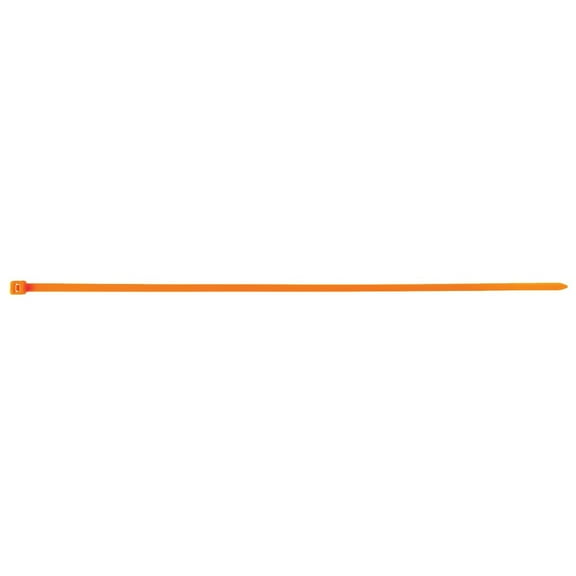 Standard-Duty Nylon Zip Ties 11 inch, Neon Orange, 100-pk. - 50 lbs. Break Strength - Use Colored Zip Ties for Bundling Wires or Cables, Color ID Systems & More