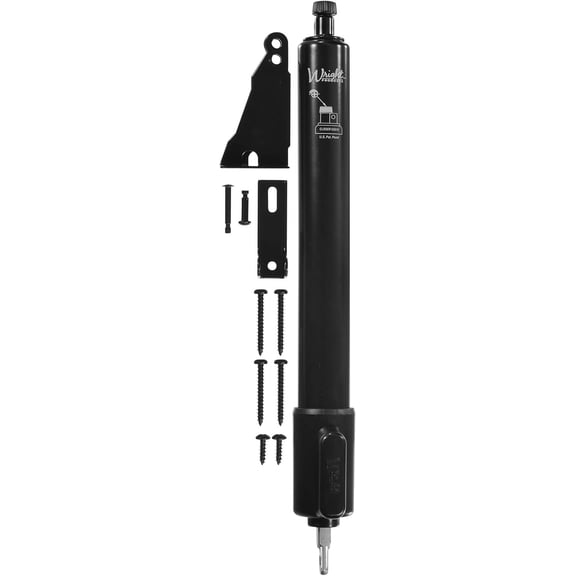 Standard Duty Pneumatic Screen & Storm Door Closer with EZ-Hold  Adjustable Closing Speed, Durable, Easy Installation (Transitional, Black)