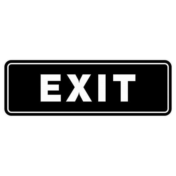 Standard EXIT Sign - Black - Large