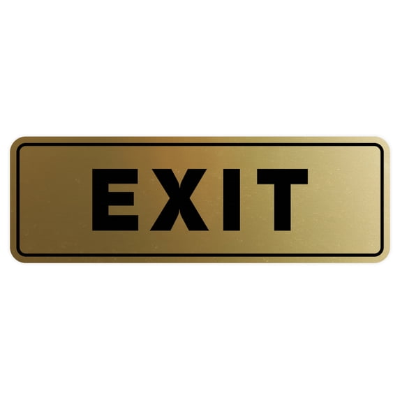 Standard EXIT Sign - Brushed Gold - Medium