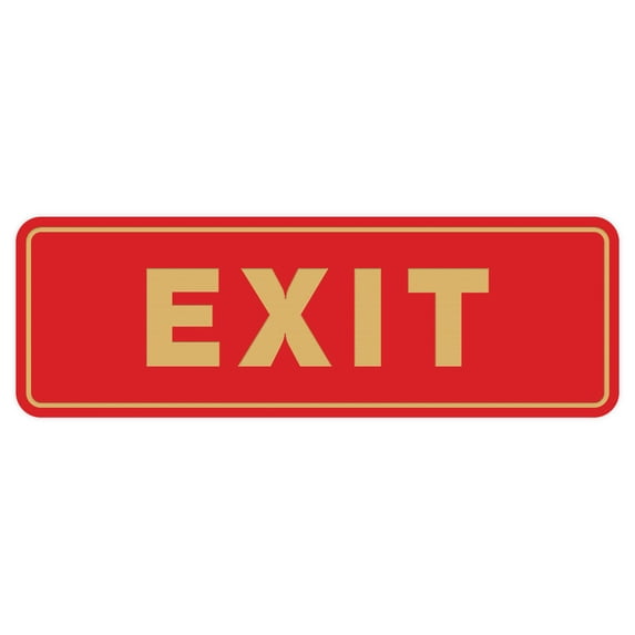 Standard EXIT Sign - Red / Gold - Small