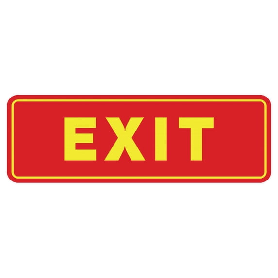 Standard EXIT Sign - Red / Yellow - Small