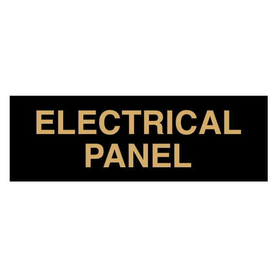 Standard Electrical Panel Sign - Black / Gold - Medium 2-3/4" x 7"