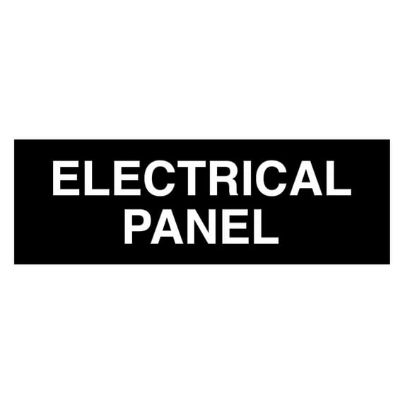 Standard Electrical Panel Sign - Black - Small 2" x 6"