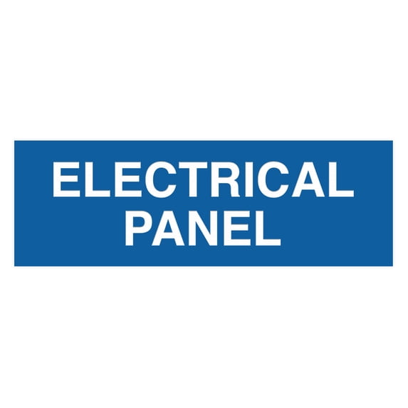 Standard Electrical Panel Sign - Blue - Large 3" x 9"