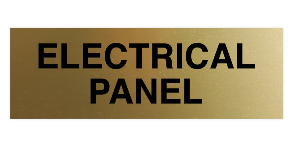 Standard Electrical Panel Sign - Brushed Gold - Medium 2-3/4" x 7 ...