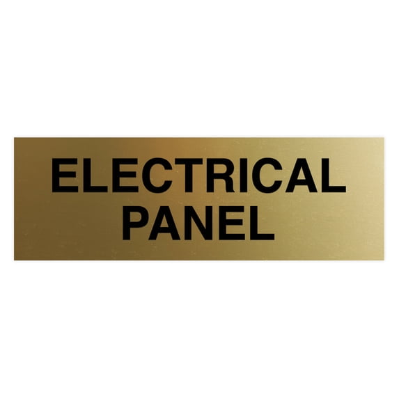 Standard Electrical Panel Sign - Brushed Gold - Small 2" x 6"