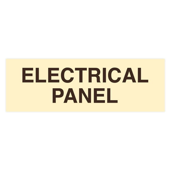 Standard Electrical Panel Sign - Ivory / Dark Brown - Medium 2-3/4" x 7"