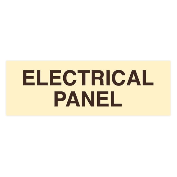 Standard Electrical Panel Sign - Ivory / Dark Brown - Small 2" x 6"