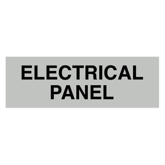 Standard Electrical Panel Sign - Lt Gray - Medium 2-3/4" x 7"