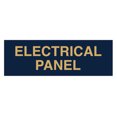 thumbnail image 1 of Standard Electrical Panel Sign - Navy Blue / Gold - Medium 2-3/4" x 7", 1 of 4