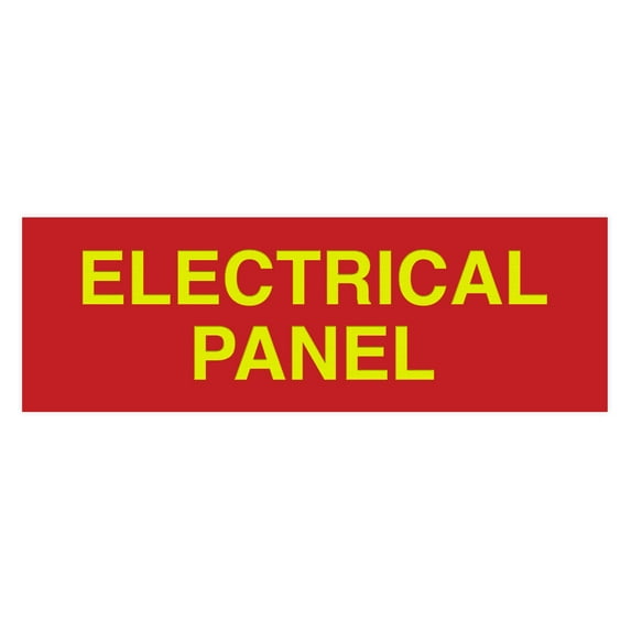 Standard Electrical Panel Sign - Red / Yellow - Small 2" x 6"