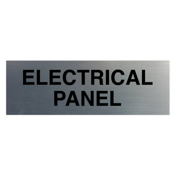 Standard Electrical Panel Sign - Silver - Large 3" x 9"