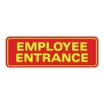 thumbnail image 1 of Standard Employee Entrance Sign - Red / Yellow - Large 3" X 9", 1 of 4