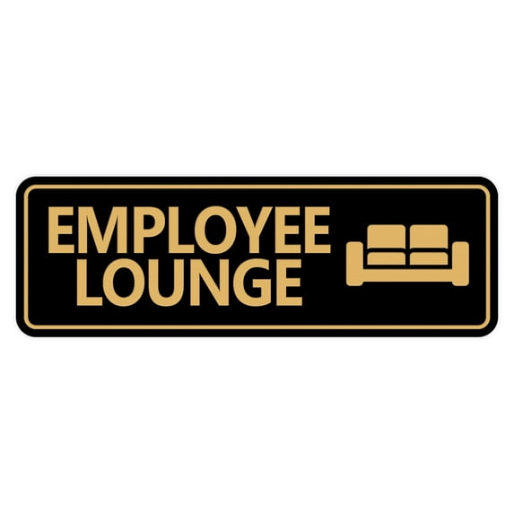 Standard Employee Lounge Sign (Black Gold) - Large
