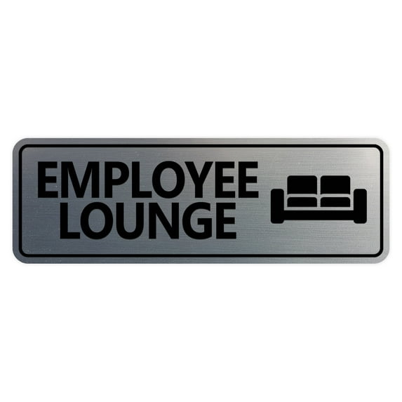 Standard Employee Lounge Sign (Brushed Silver) - Small