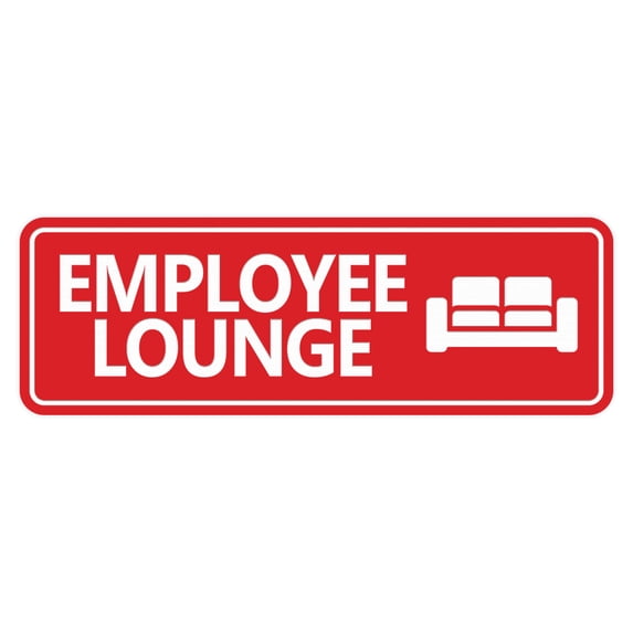 Standard Employee Lounge Sign (Red) - Small