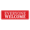 thumbnail image 1 of Standard Everyone Welcome Sign (Red) - Medium, 1 of 5