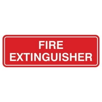 Standard Fire Extinguisher Door / Wall Sign -Red - Small 2 x 6"