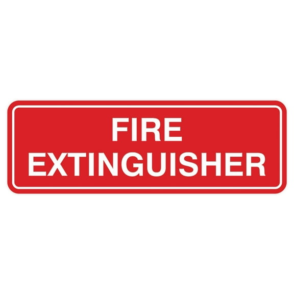 Standard Fire Extinguisher Door / Wall Sign -Red - Small 2 x 6"