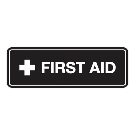 Standard First Aid Sign (Black) - Large