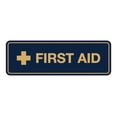 thumbnail image 1 of Standard First Aid Sign (Navy Blue/Gold) - Small, 1 of 5