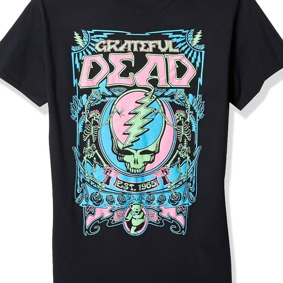 Grateful Dead Men's Grateful Skull T-Shirt - Officially Licensed, Black, Size S