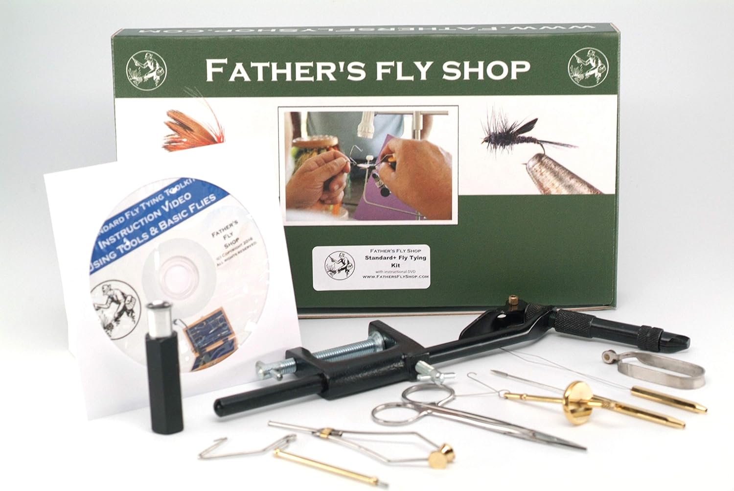 Standard Fly Tying Tool Kit With Vise, Tools, And Clamp Base Plus