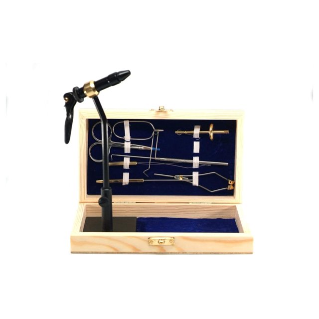 Standard Fly Tying Tool Kit with Vise, Tools, and Pedestal Base Plus