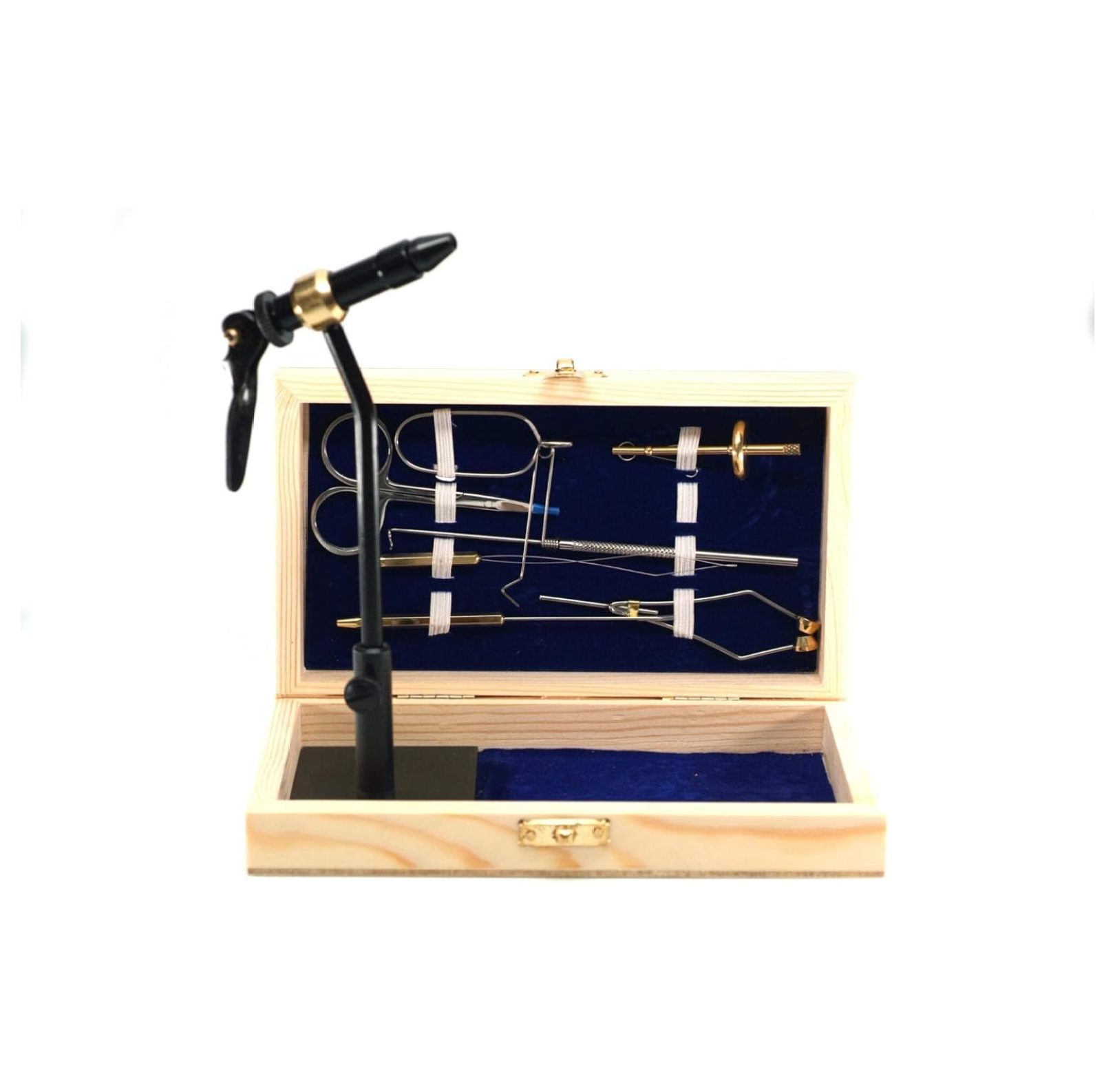 Standard Fly Tying Tool Kit with Vise, Tools, and Pedestal Base Plus